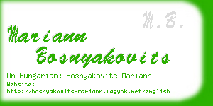 mariann bosnyakovits business card